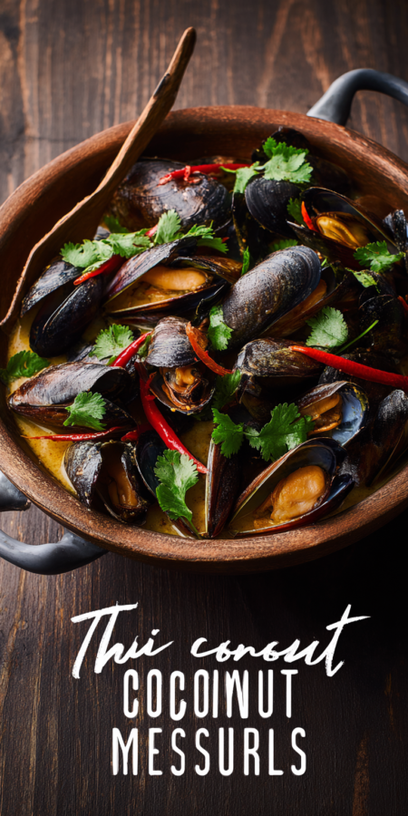 Thai Curry Mussels Seafood Dishes served warm with cozy spices