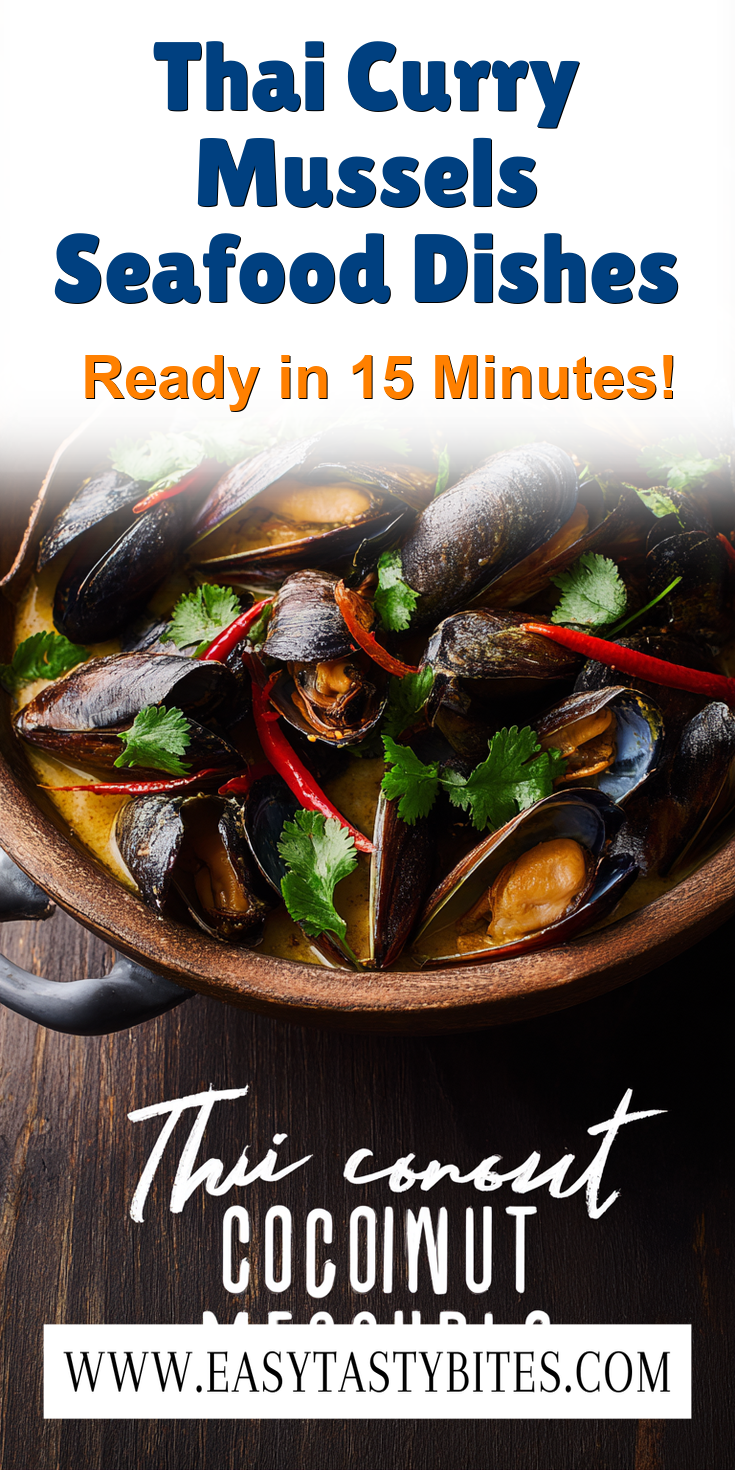 Thai Curry Mussels Seafood Dishes served warm with cozy spices