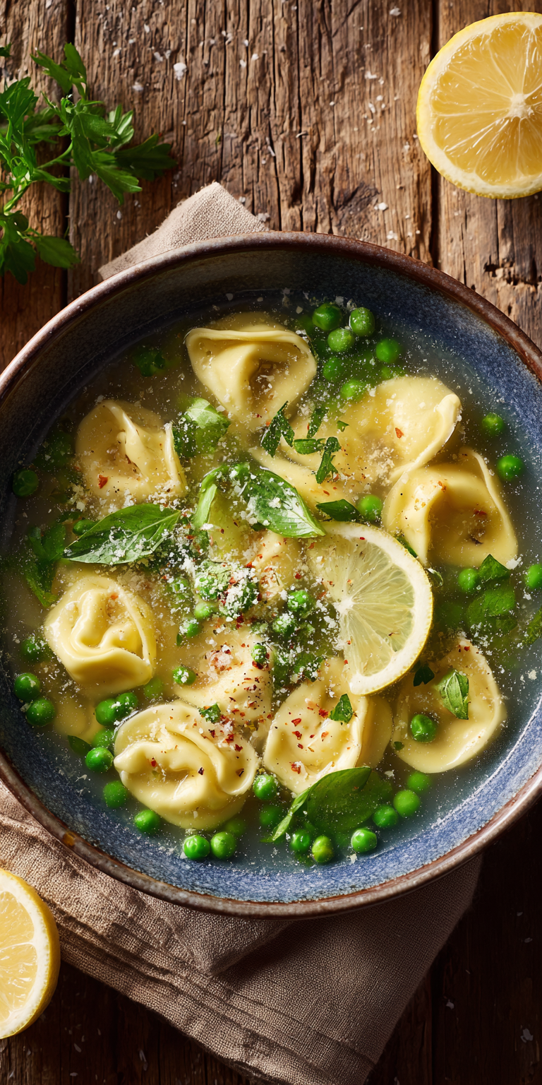 Tortellini in Broth Spring Dinner Ideas served warm with cozy spices