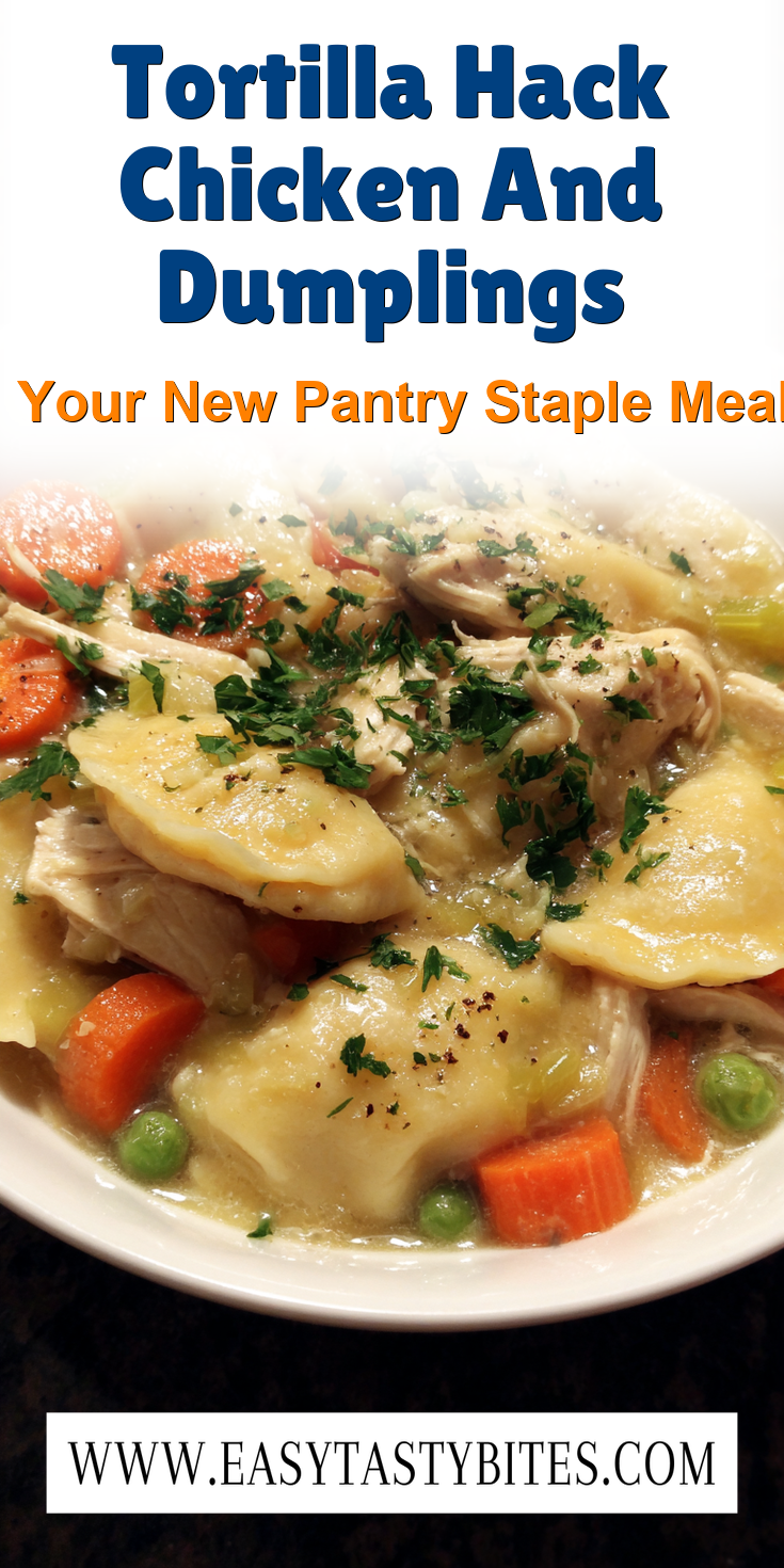Tortilla Hack Chicken And Dumplings served warm with cozy spices