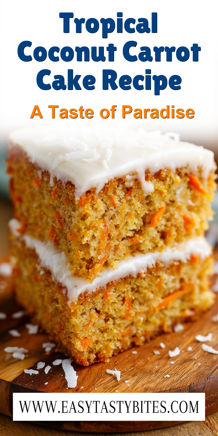 Tropical Coconut Carrot Cake Recipe served warm with cozy spices