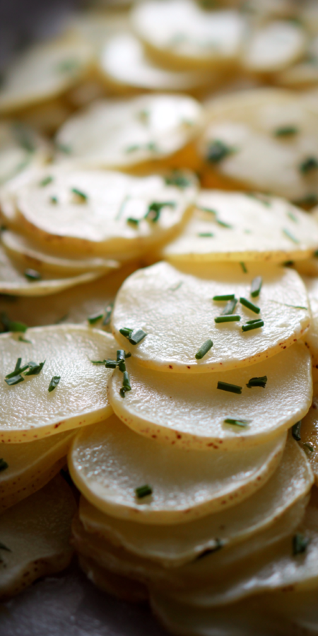 Truffle Oil Fancy Scalloped Potatoes served warm with cozy spices