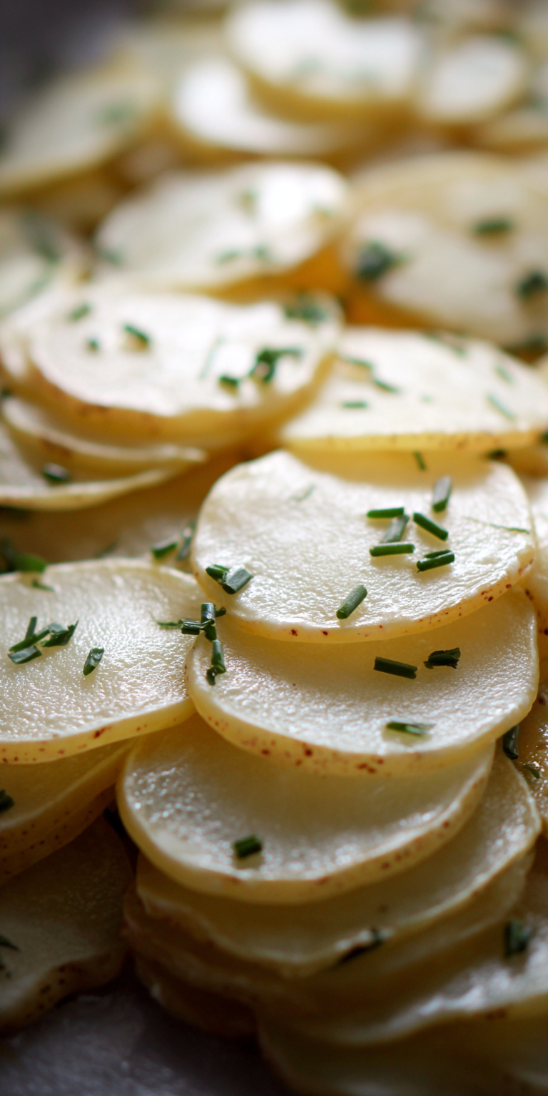 Truffle Oil Fancy Scalloped Potatoes served warm with cozy spices