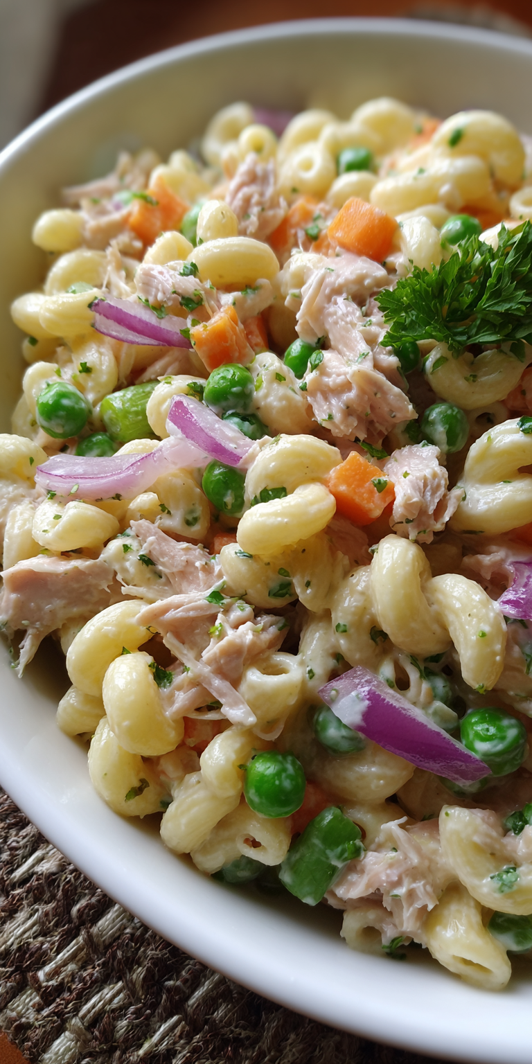 Tuna Macaroni Salad Quick Weeknight Dinners served warm with cozy spices