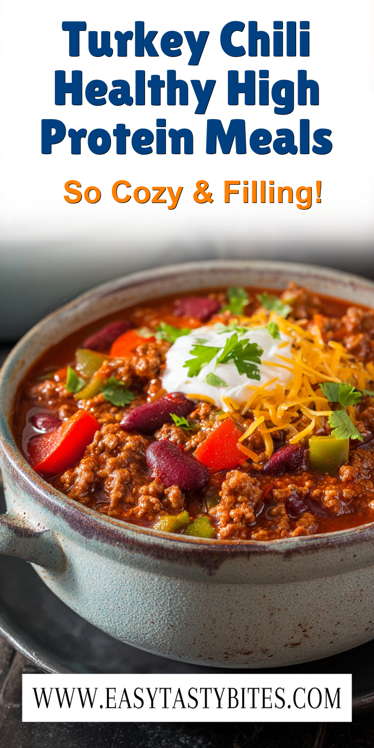 Turkey Chili Healthy High Protein Meals served warm with cozy spices