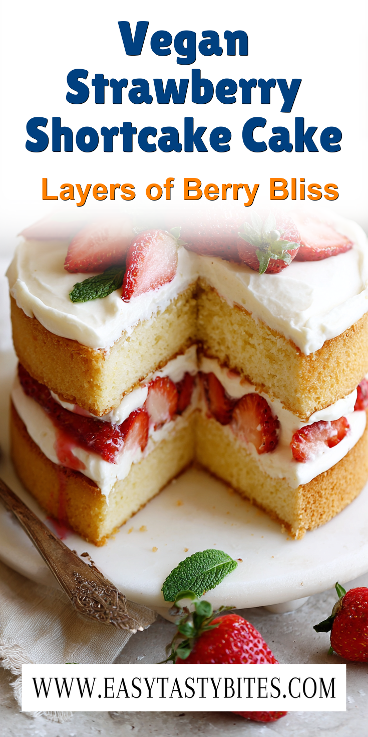 Vegan Strawberry Shortcake Cake served warm with cozy spices