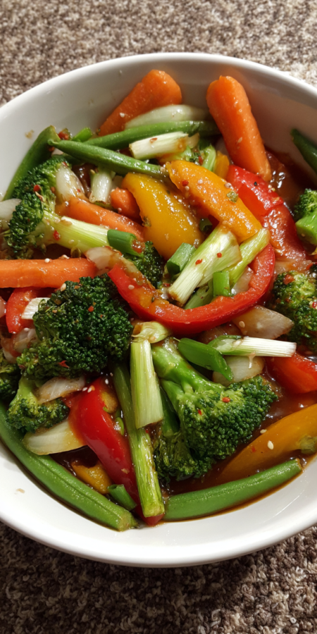 Vegetable Stir Fry Quick Dinner served warm with cozy spices