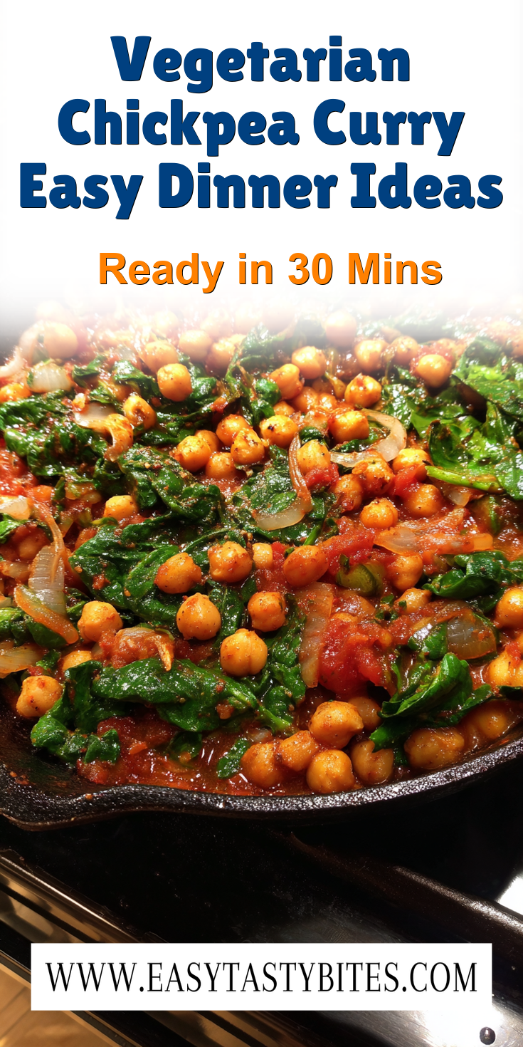 Vegetarian Chickpea Curry Easy Dinner Ideas served warm with cozy spices