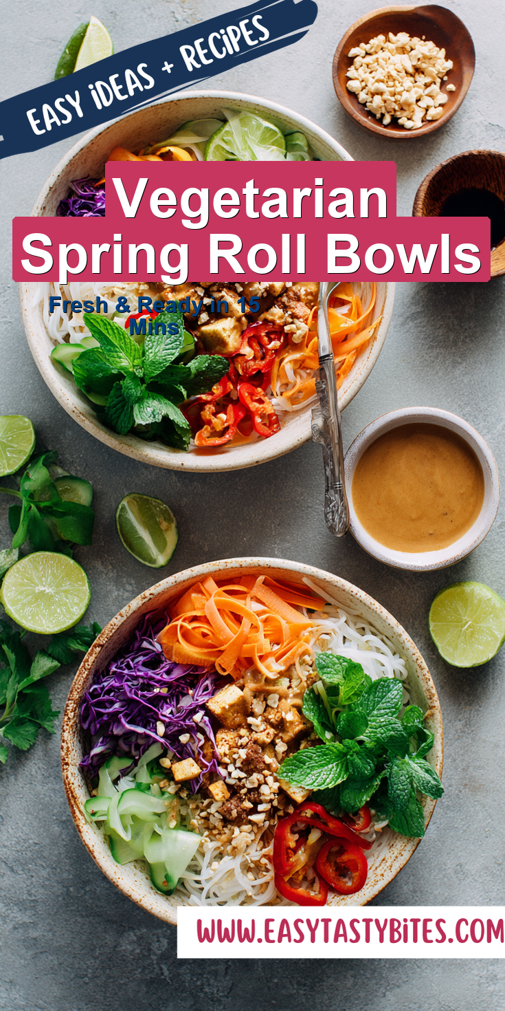 Vegetarian Spring Roll Bowls served warm with cozy spices
