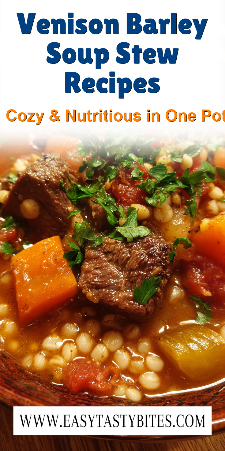 Venison Barley Soup Stew Recipes served warm with cozy spices