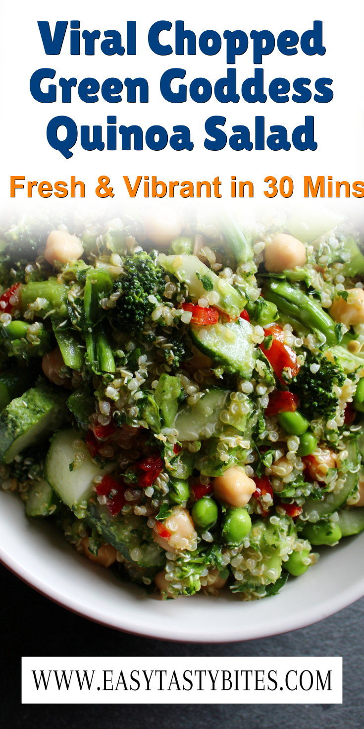 Viral Chopped Green Goddess Quinoa Salad served warm with cozy spices