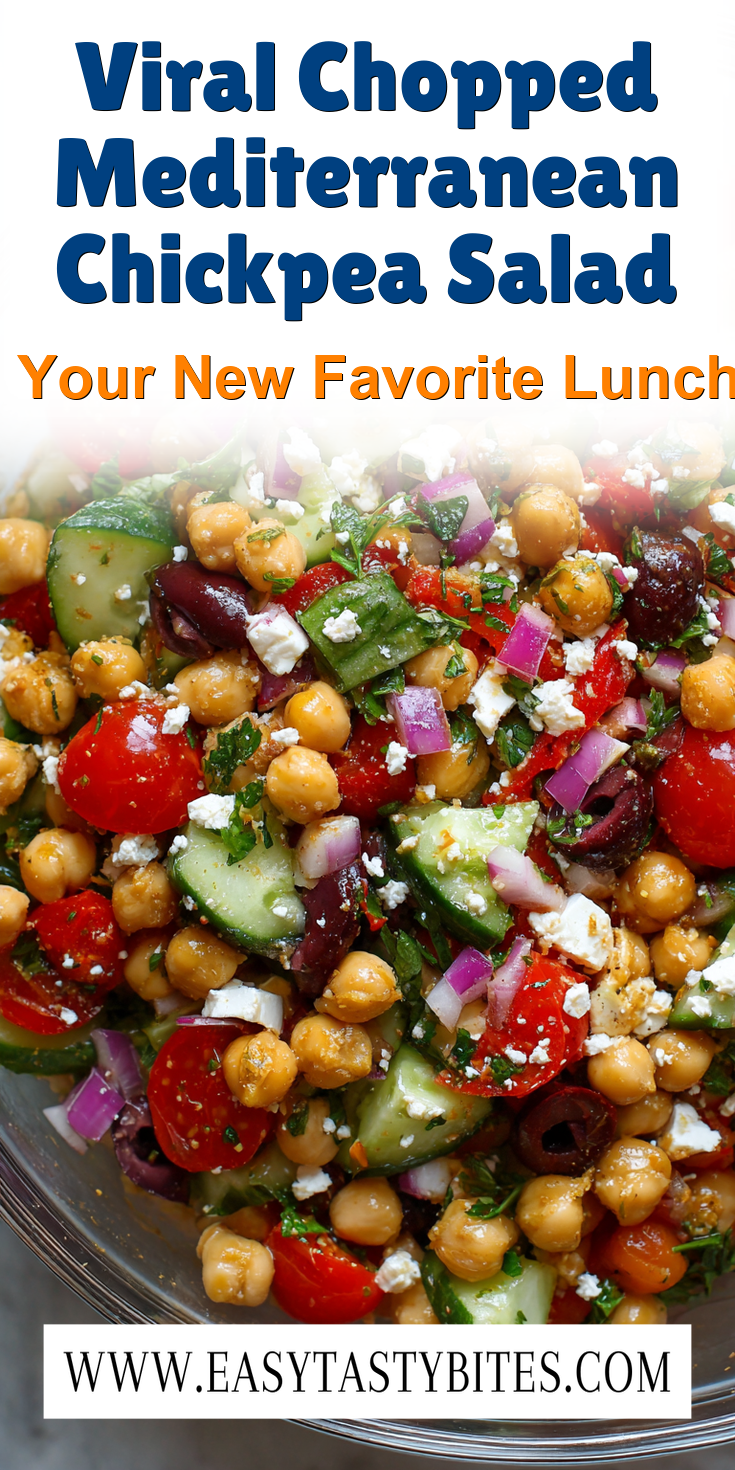 Viral Chopped Mediterranean Chickpea Salad served warm with cozy spices