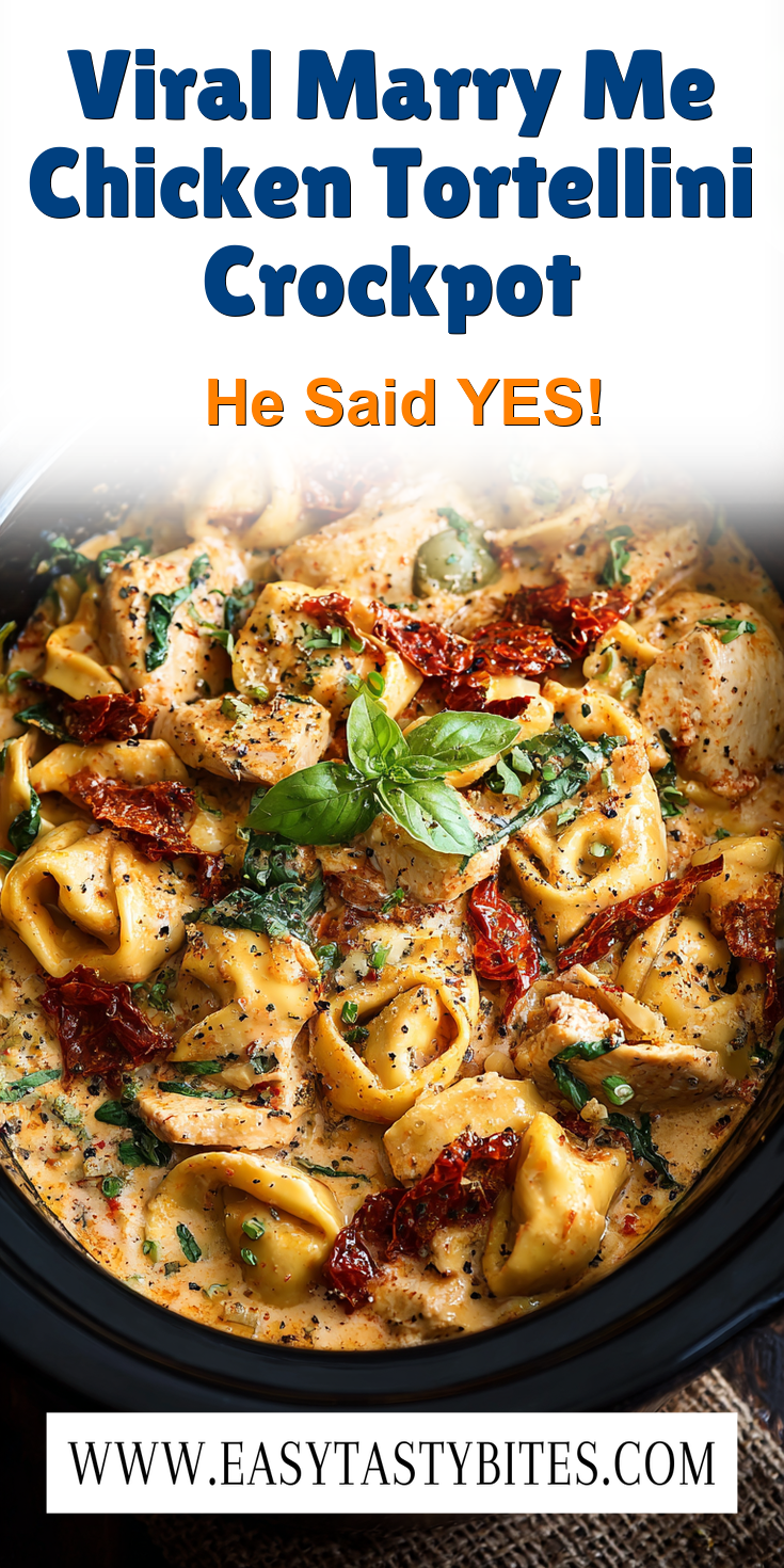 Viral Marry Me Chicken Tortellini Crockpot served warm with cozy spices