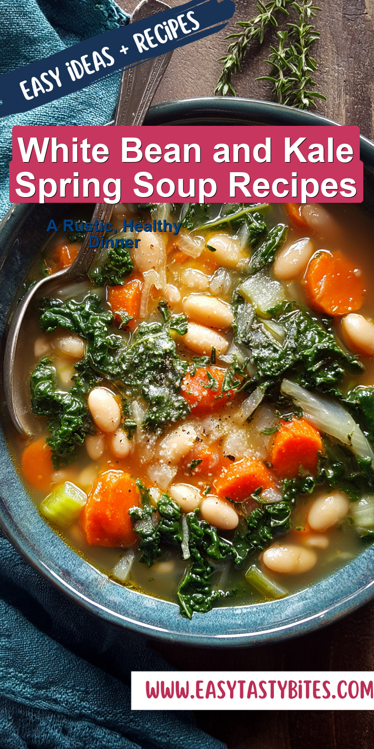 White Bean and Kale Spring Soup Recipes served warm with cozy spices