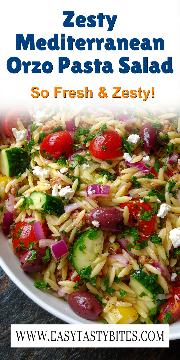Zesty Mediterranean Orzo Pasta Salad served warm with cozy spices