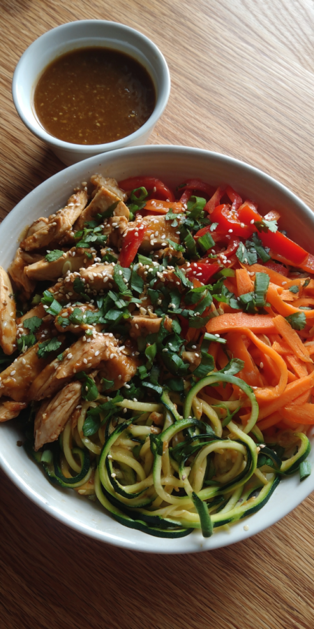 Zucchini Noodle Stir Fry Healthy Food Dishes served warm with cozy spices