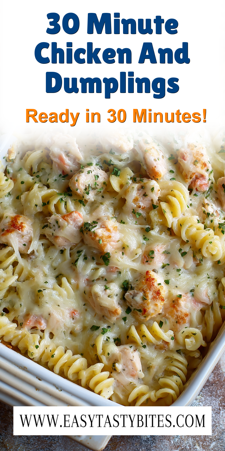 30 Minute Chicken And Dumplings served warm with cozy spices