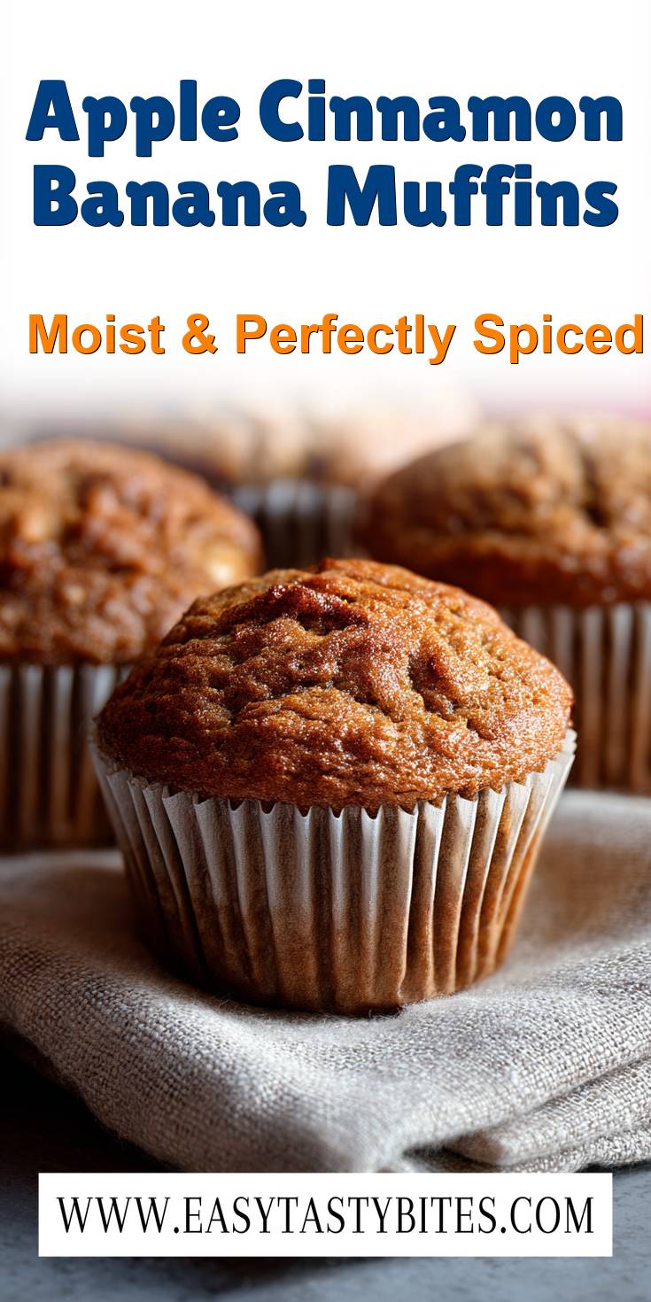 Apple Cinnamon Banana Muffins served warm with cozy spices
