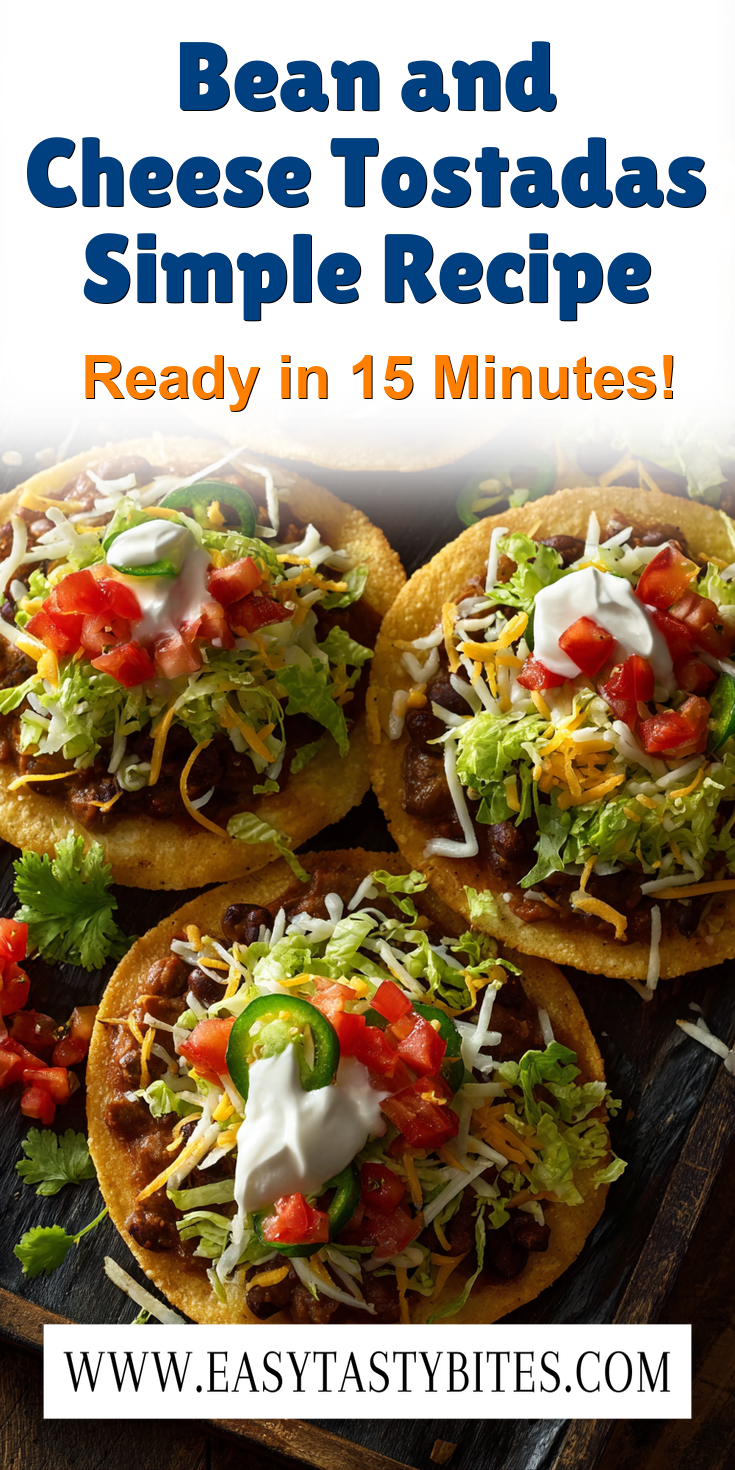 Bean and Cheese Tostadas Simple Recipe served warm with cozy spices