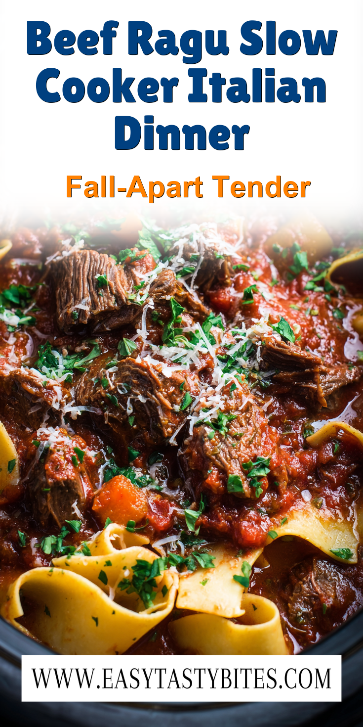 Beef Ragu Slow Cooker Italian Dinner served warm with cozy spices