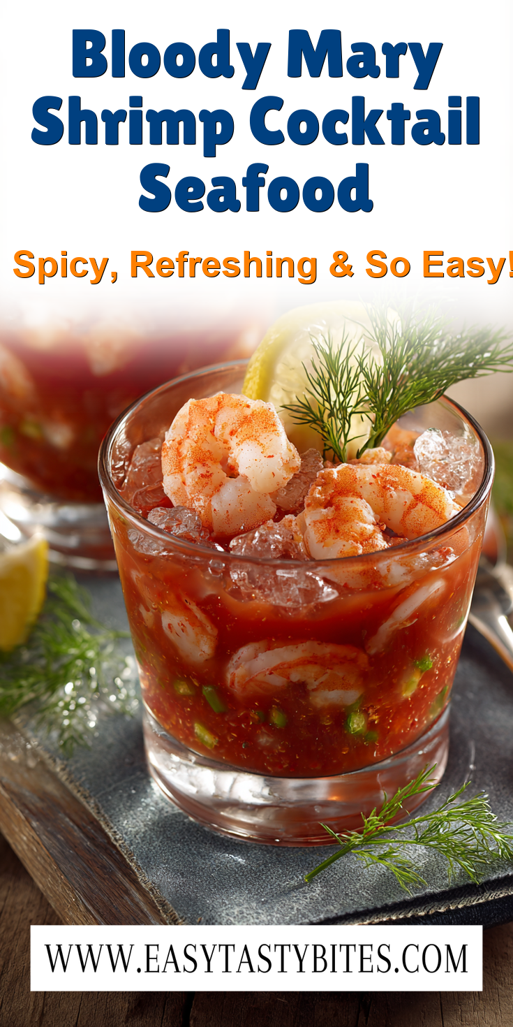 Bloody Mary Shrimp Cocktail Seafood served on a plate