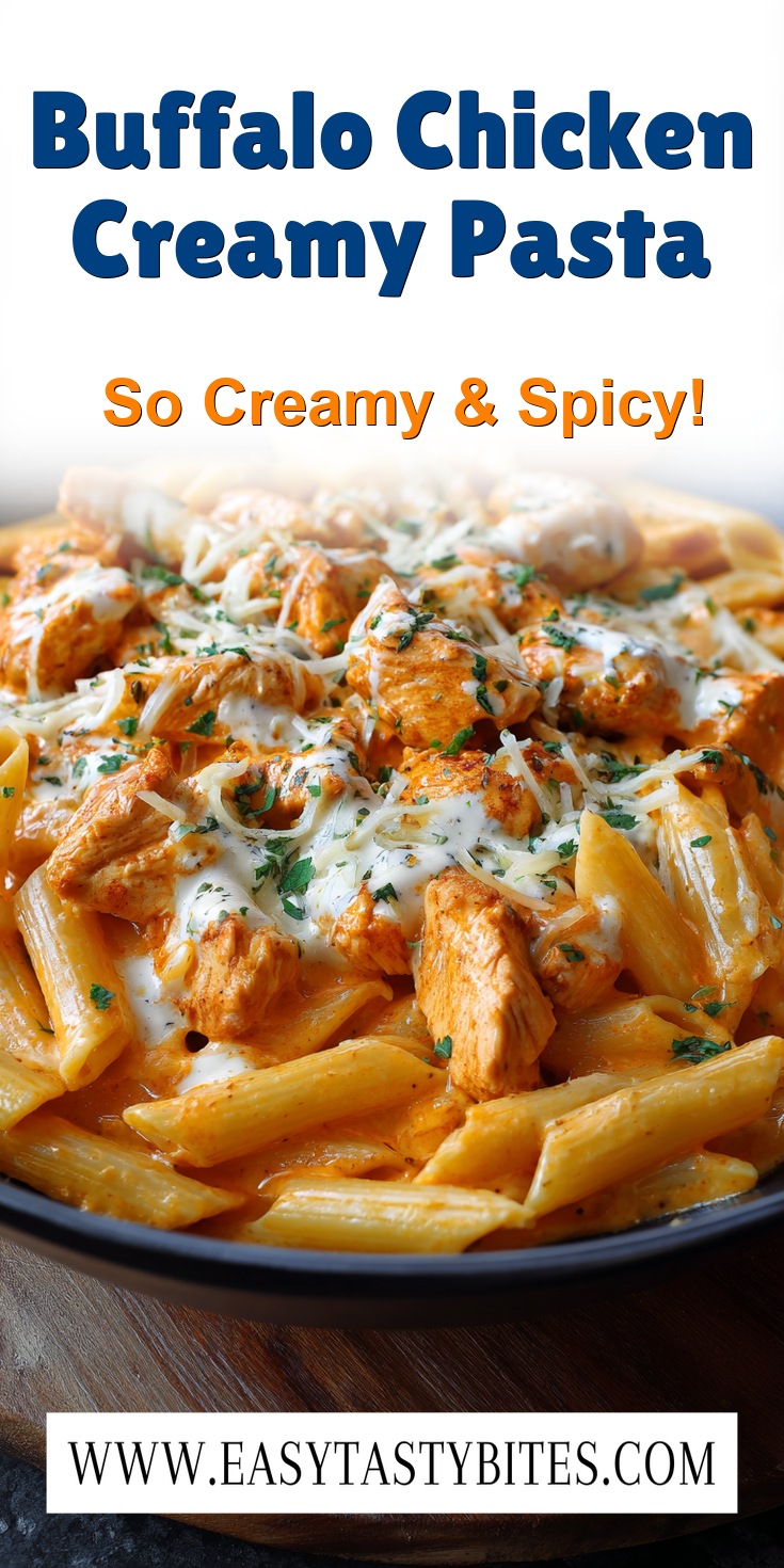 Buffalo Chicken Creamy Pasta served warm with cozy spices