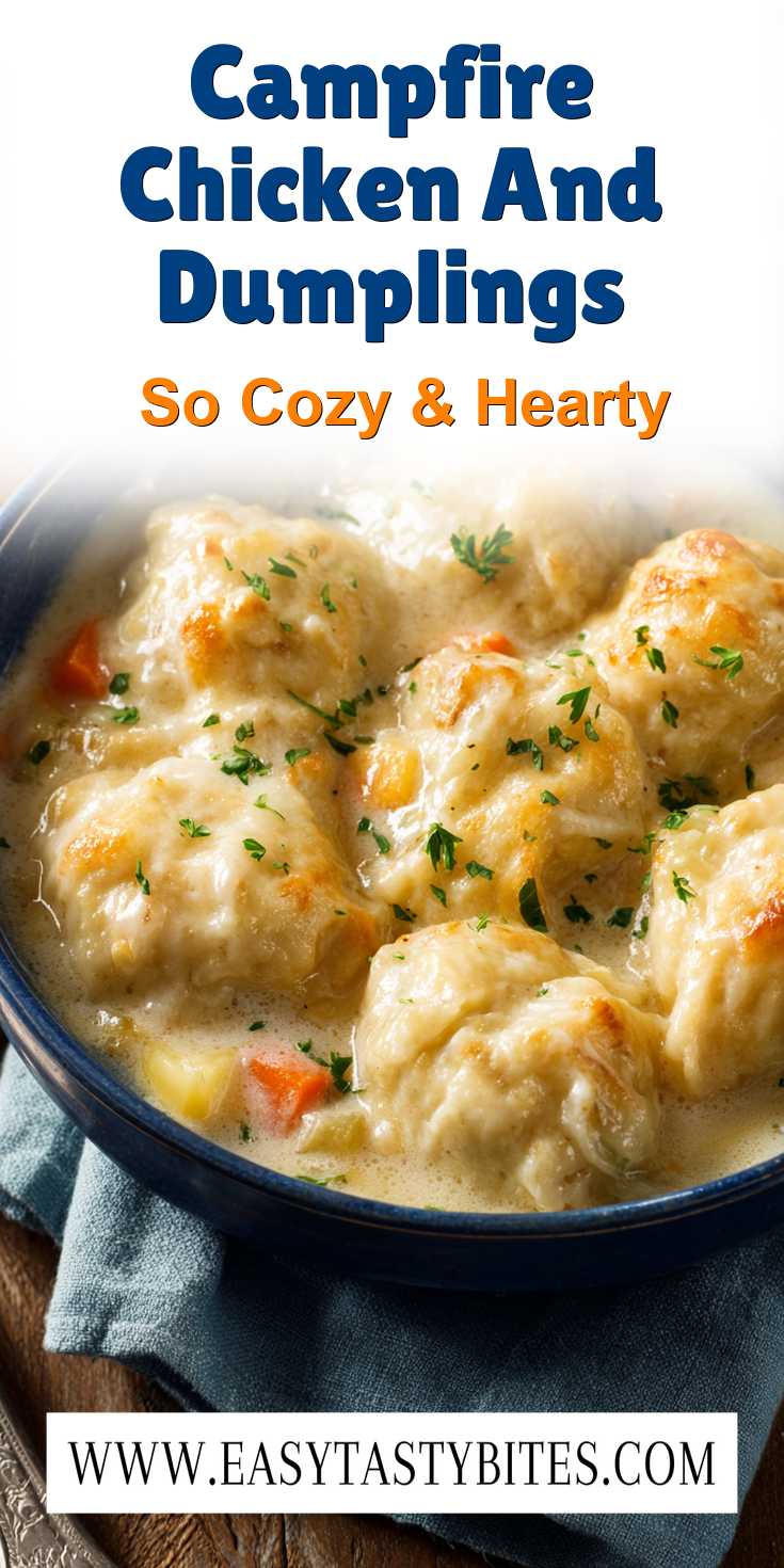 Campfire Chicken And Dumplings served warm with cozy spices