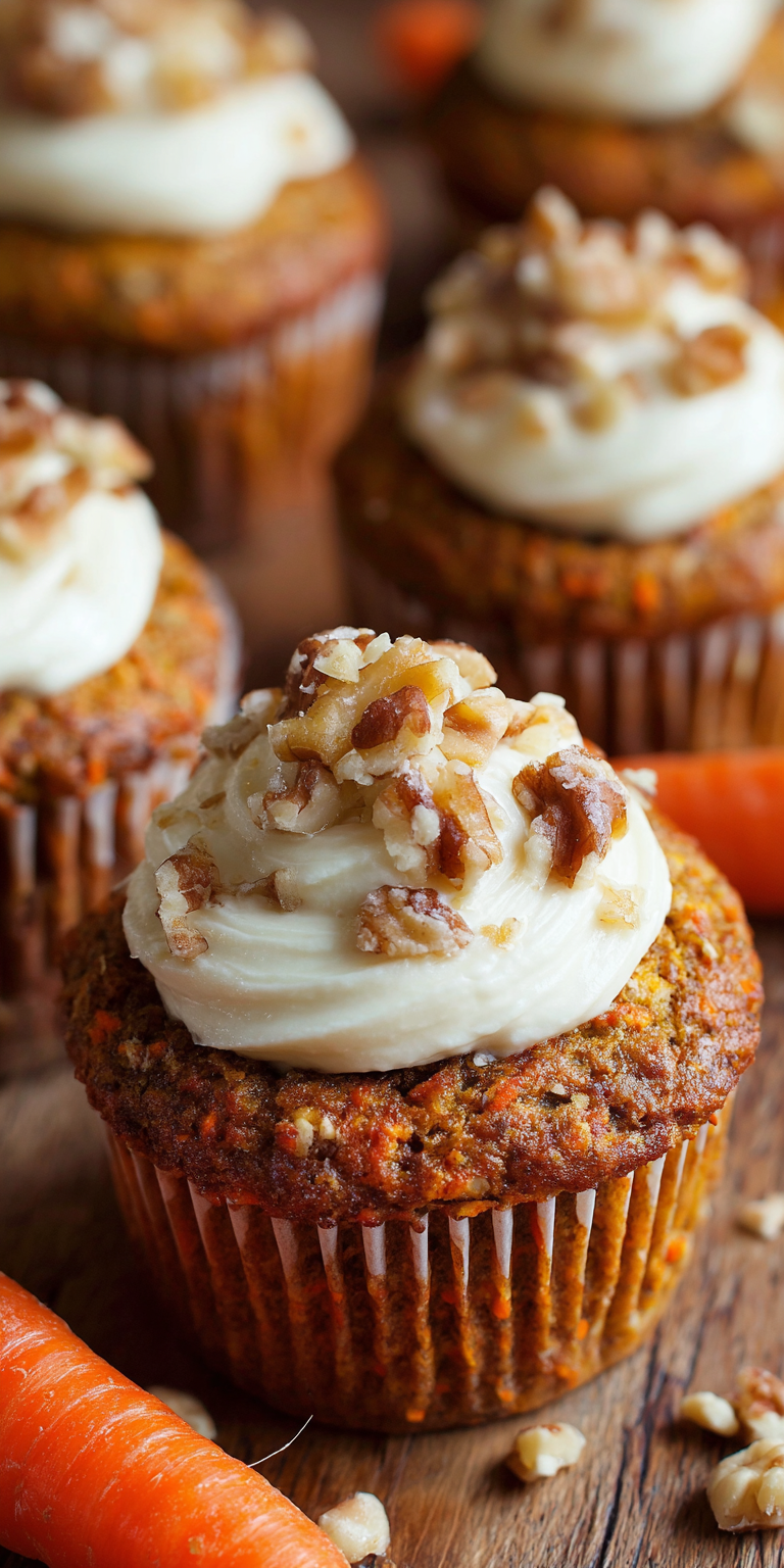 Carrot Cake Banana Muffins with Frosting served warm with cozy spices