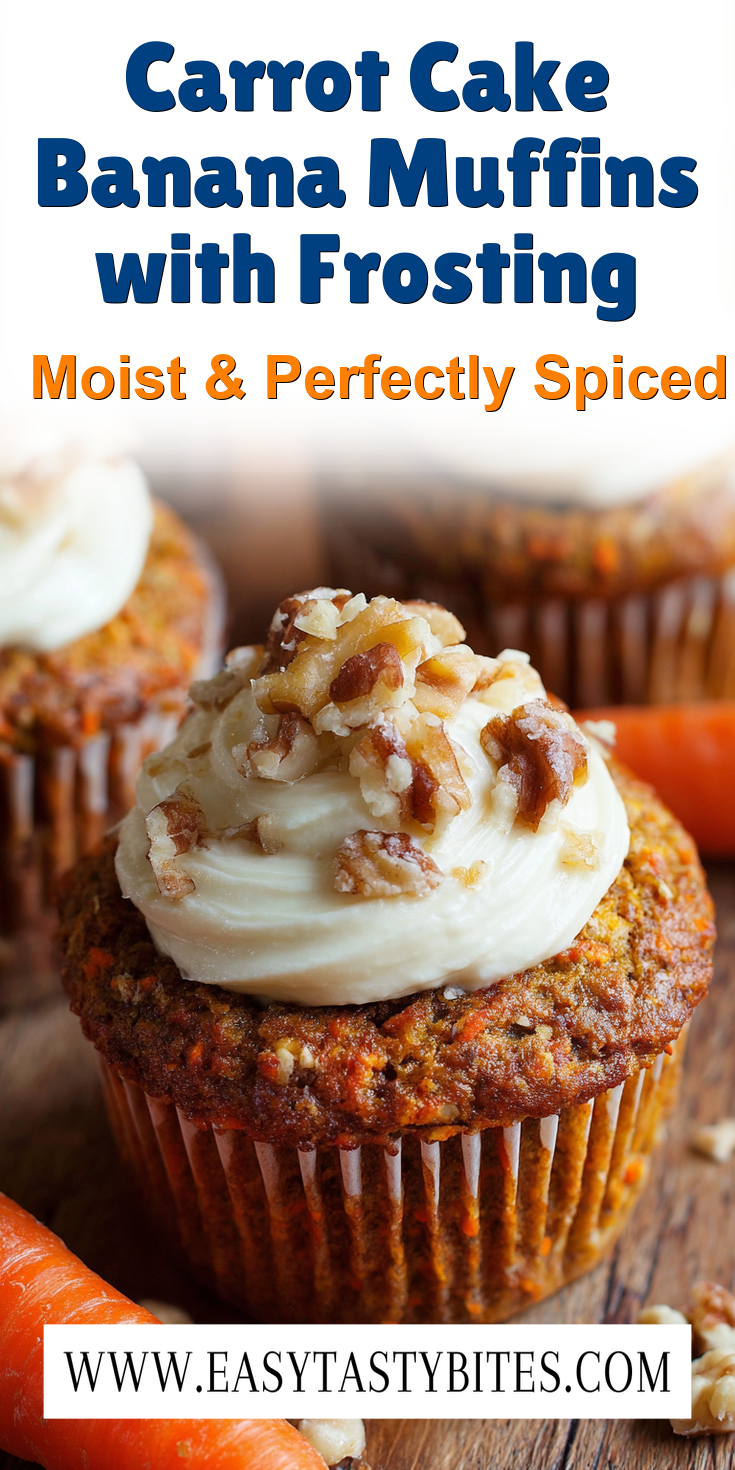 Carrot Cake Banana Muffins with Frosting served warm with cozy spices