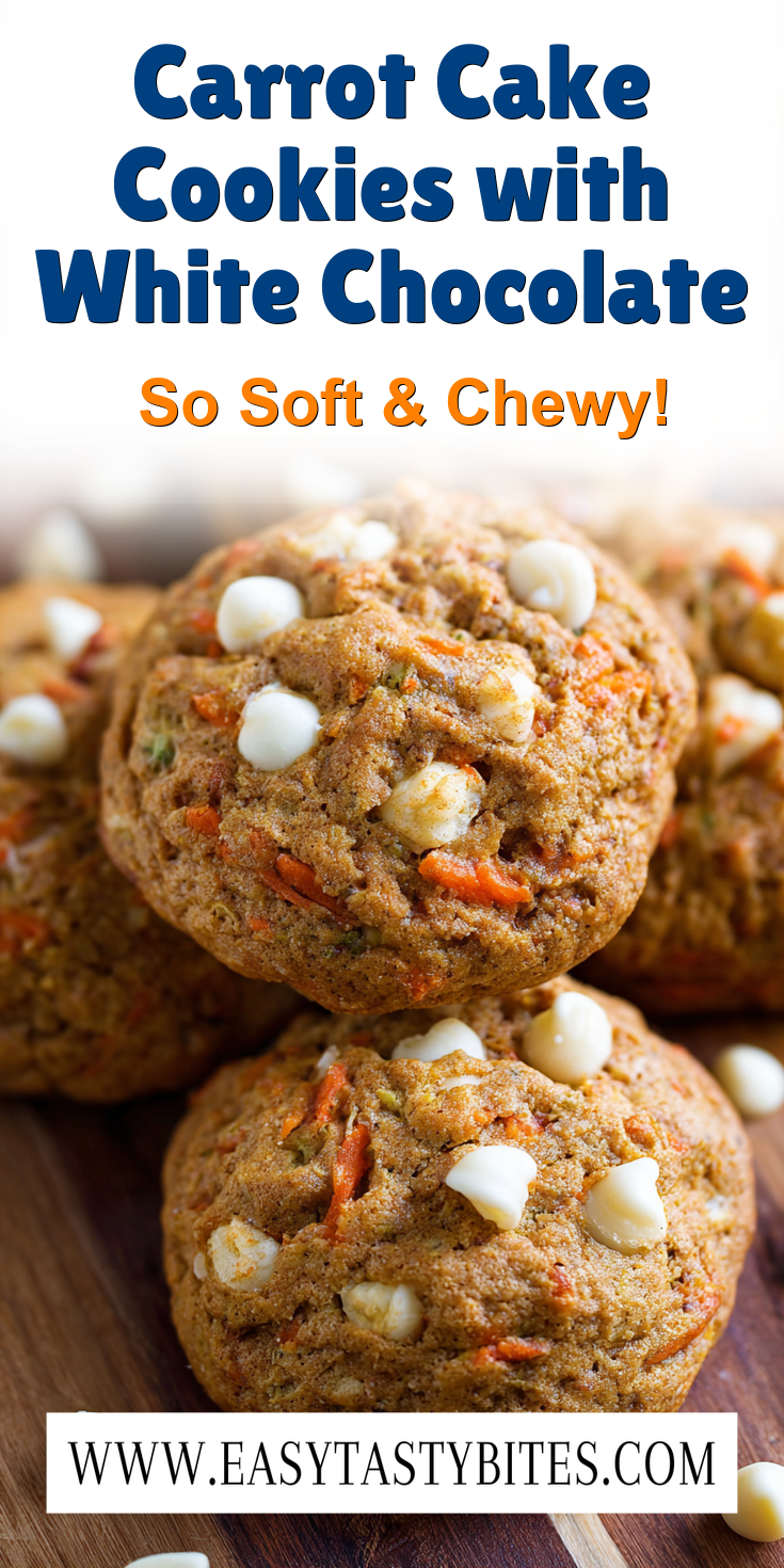 Carrot Cake Cookies with White Chocolate served warm with cozy spices