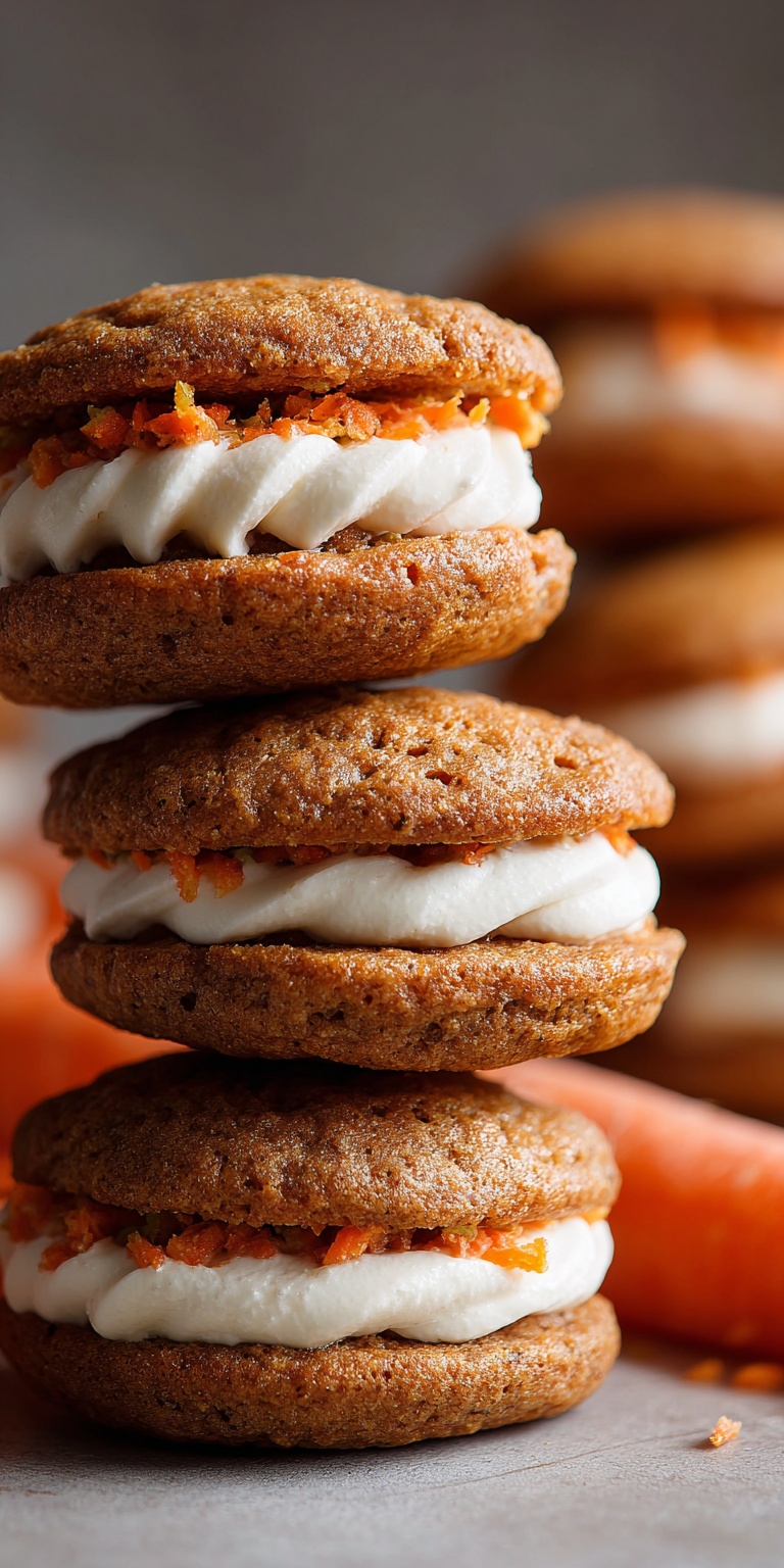 Carrot Cake Whoopie Pies served warm with cozy spices
