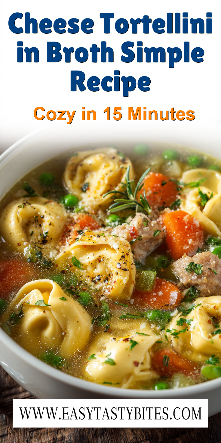 Cheese Tortellini in Broth Simple Recipe served warm with cozy spices