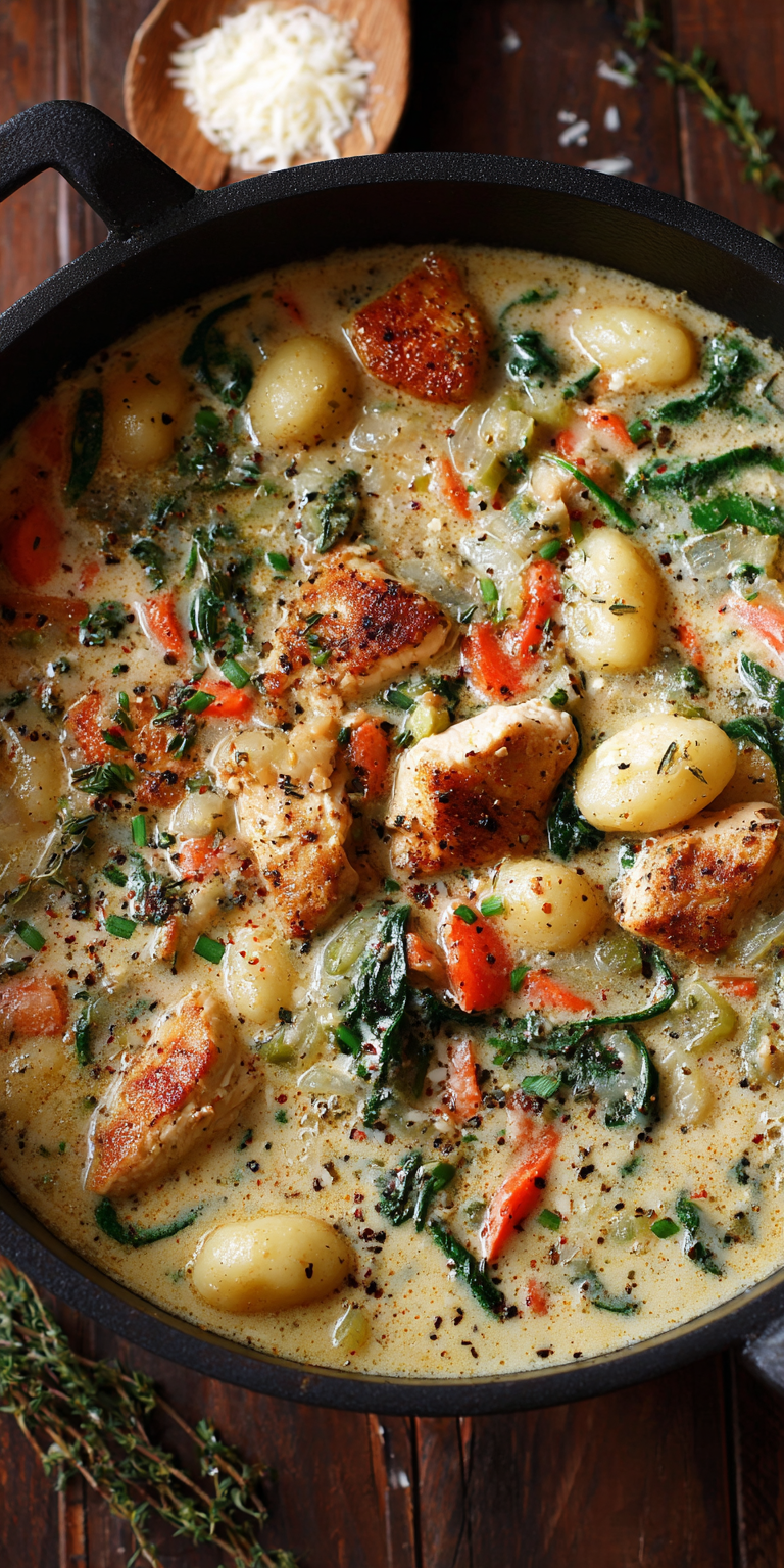 Chicken and Gnocchi Spring Soup Recipe