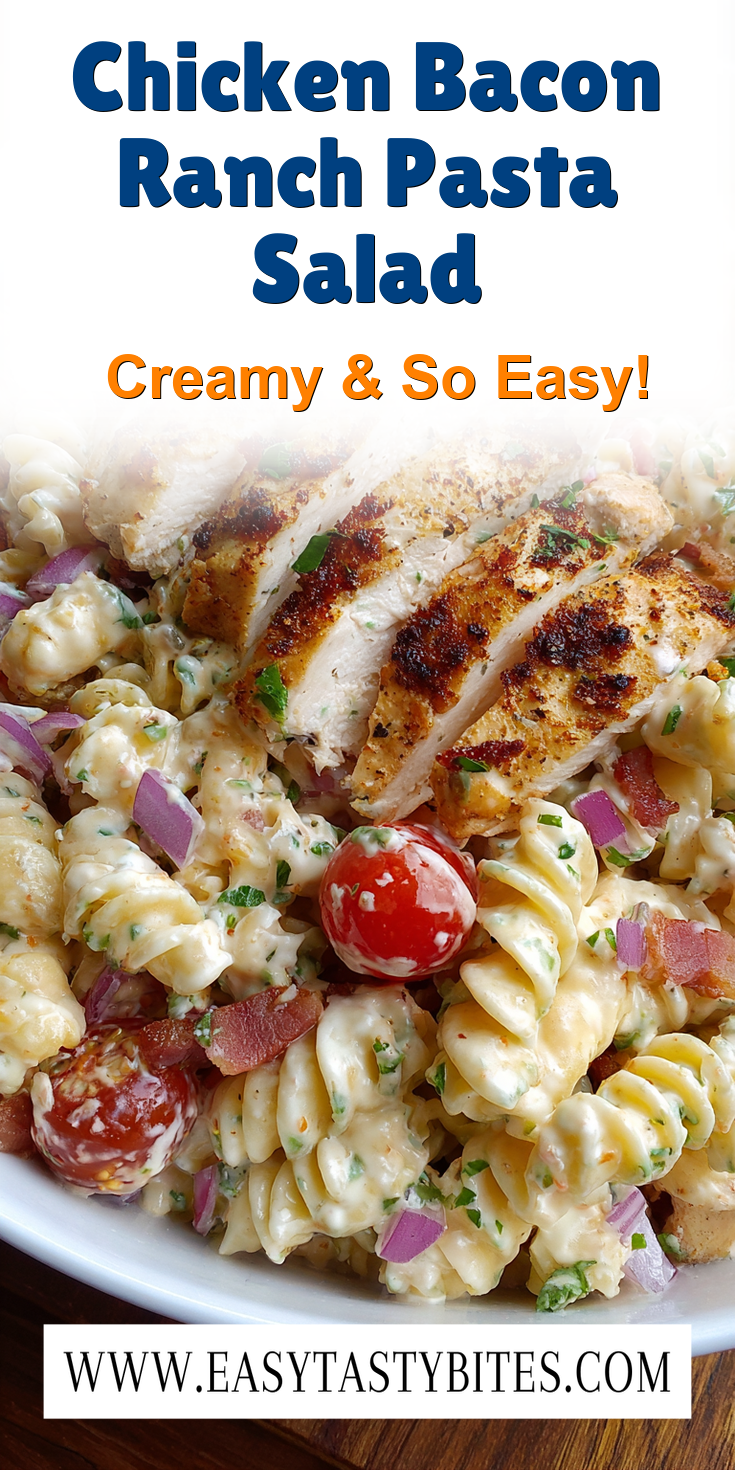 Chicken Bacon Ranch Pasta Salad served warm with cozy spices