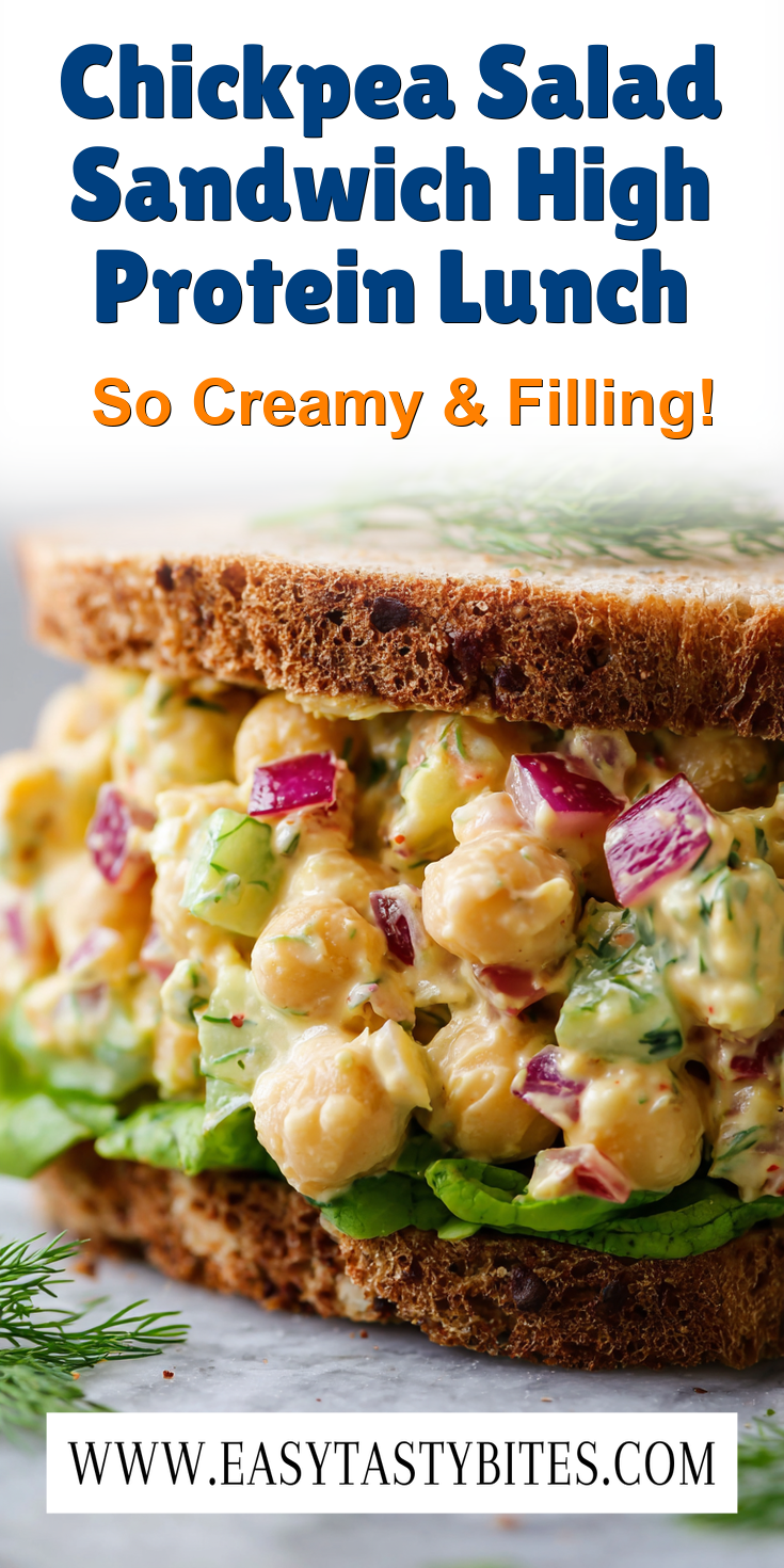 Chickpea Salad Sandwich High Protein Lunch served warm with cozy spices