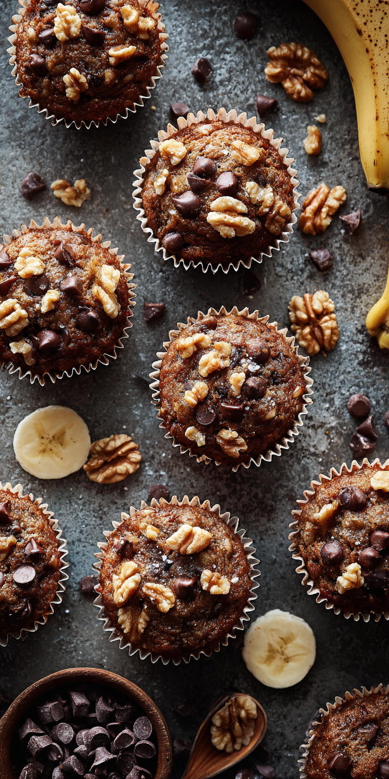 Chunky Monkey Banana Muffins served warm with cozy spices