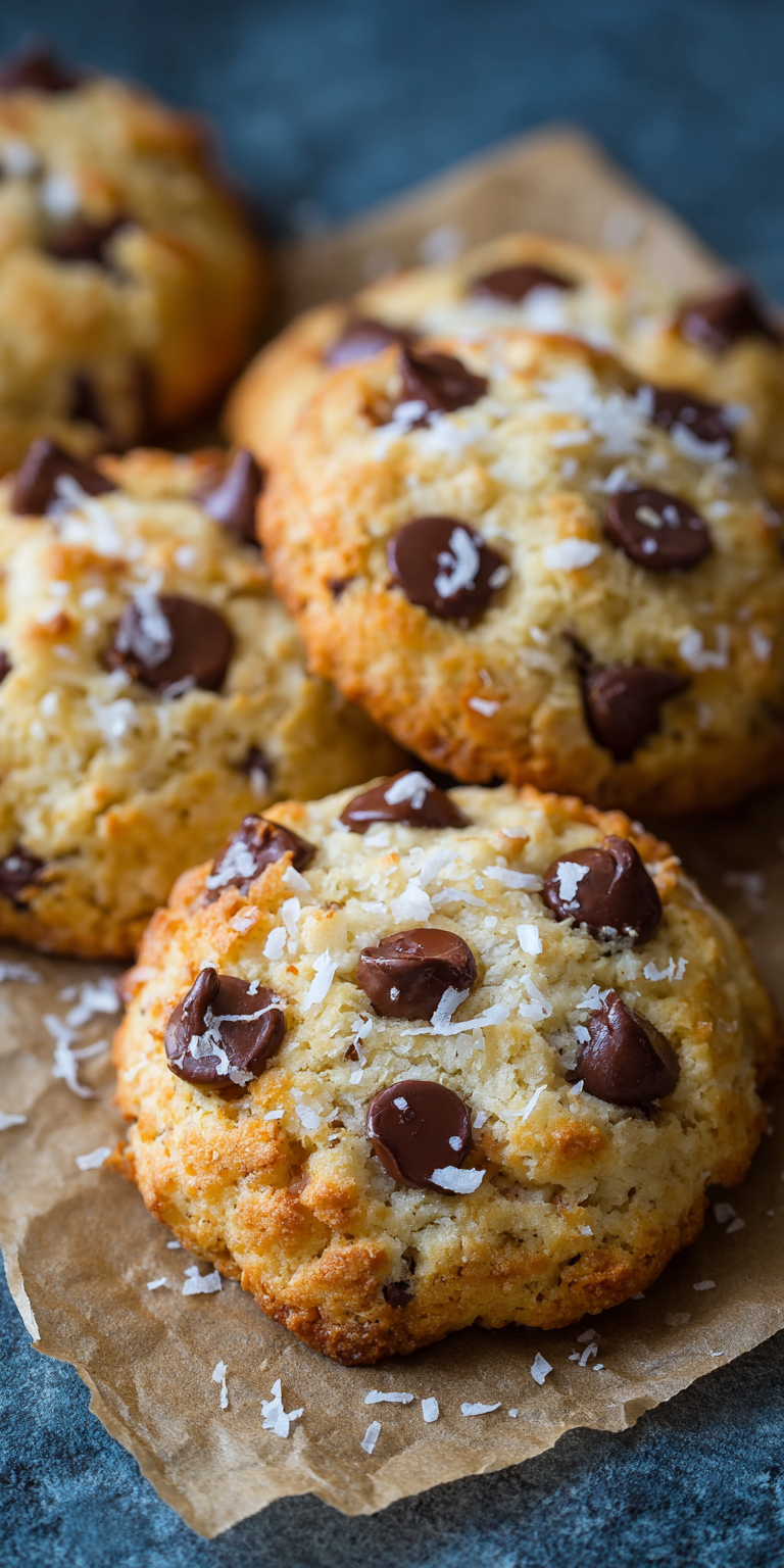 Coconut Chocolate Chip Cookies served warm with cozy spices