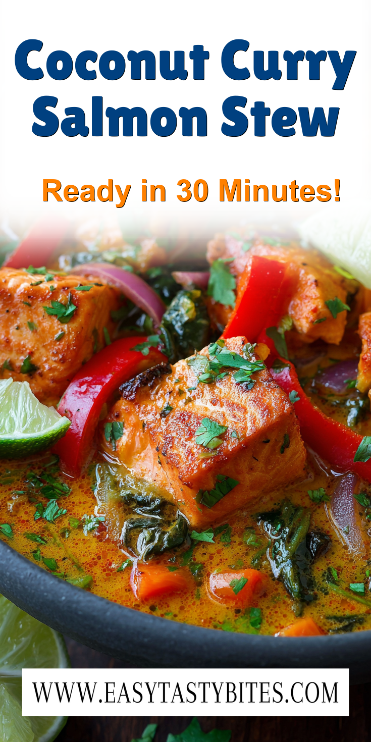 Coconut Curry Salmon Stew served warm with cozy spices