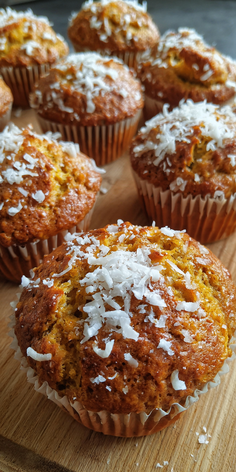Coconut Lime Tropical Banana Muffins served warm with cozy spices