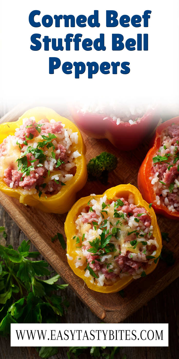 Corned Beef Stuffed Bell Peppers served warm with cozy spices