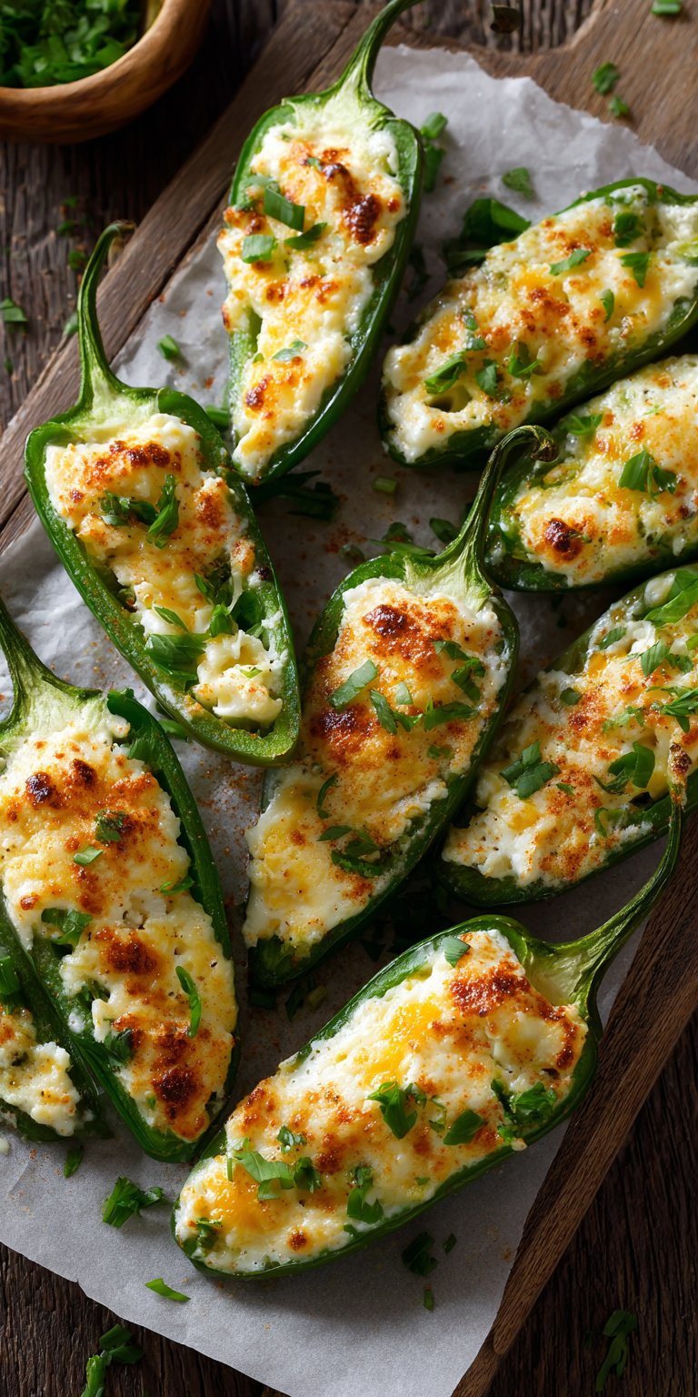 Cream Cheese Stuffed Jalapenos served warm with cozy spices