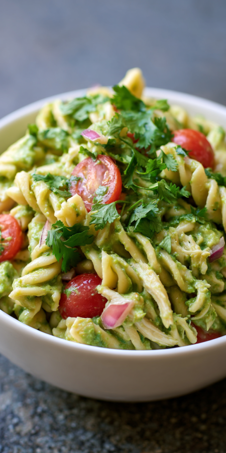 Creamy Avocado Lime Pasta served warm with cozy spices