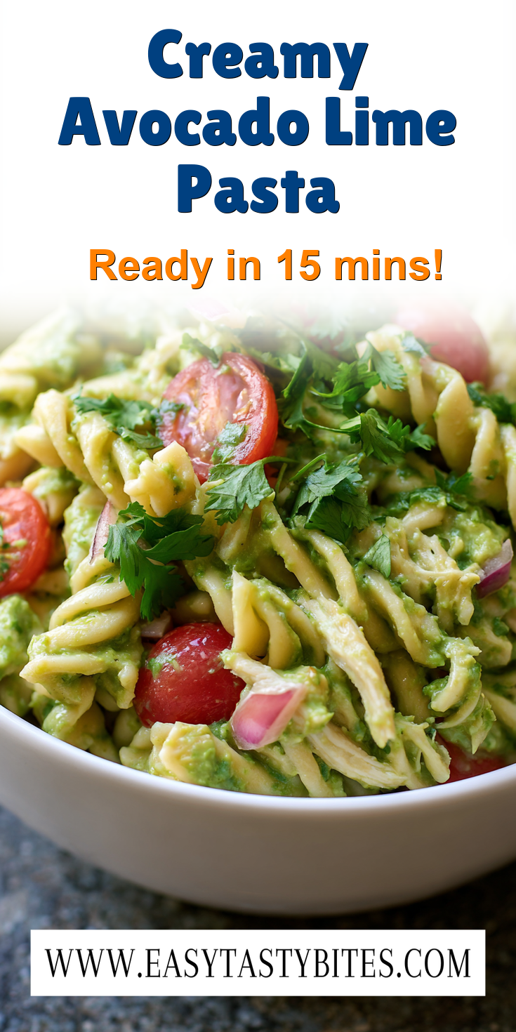 Creamy Avocado Lime Pasta served warm with cozy spices