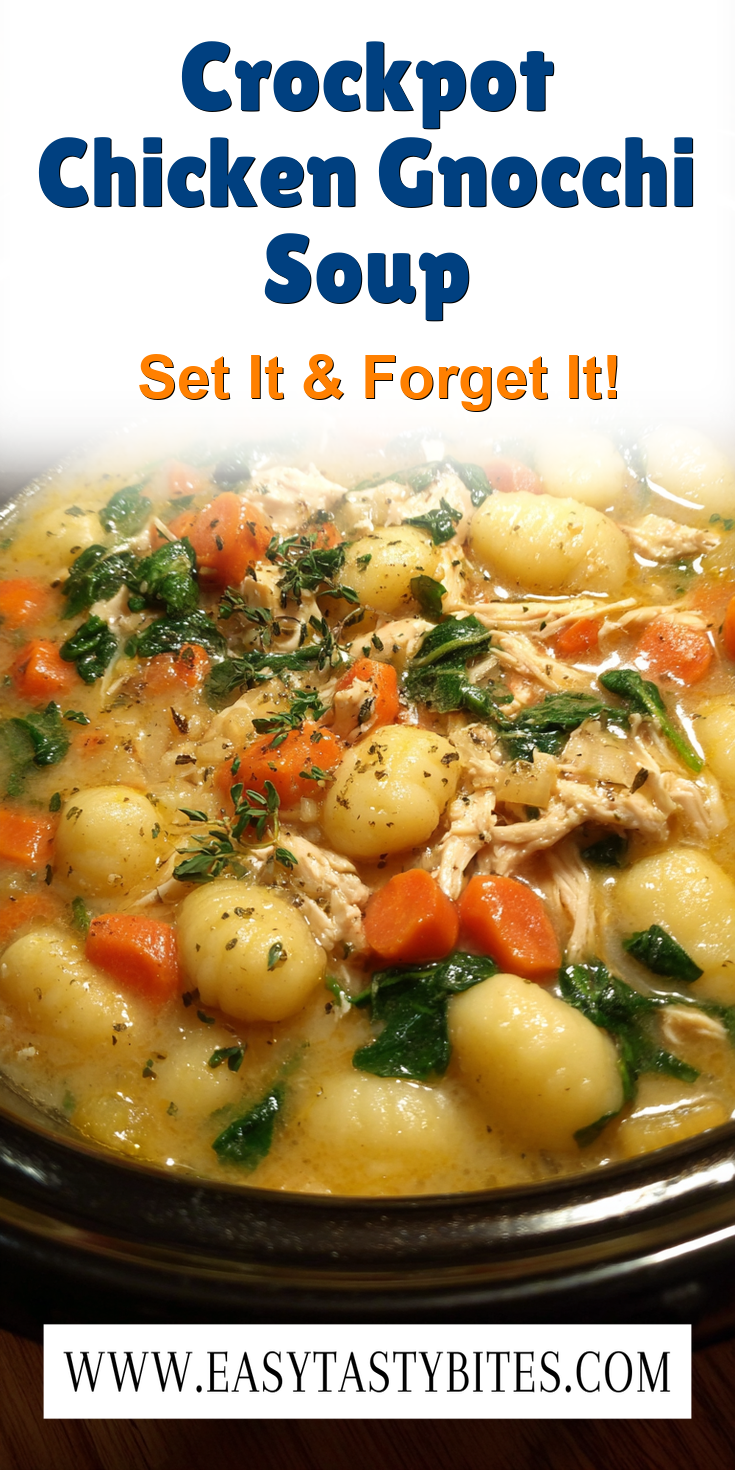 Crockpot Chicken Gnocchi Soup served warm with cozy spices