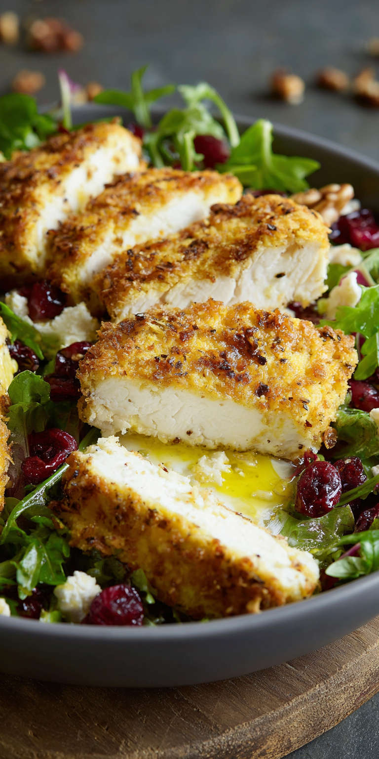 Fried Goat Cheese Salad Bowl served warm with cozy spices