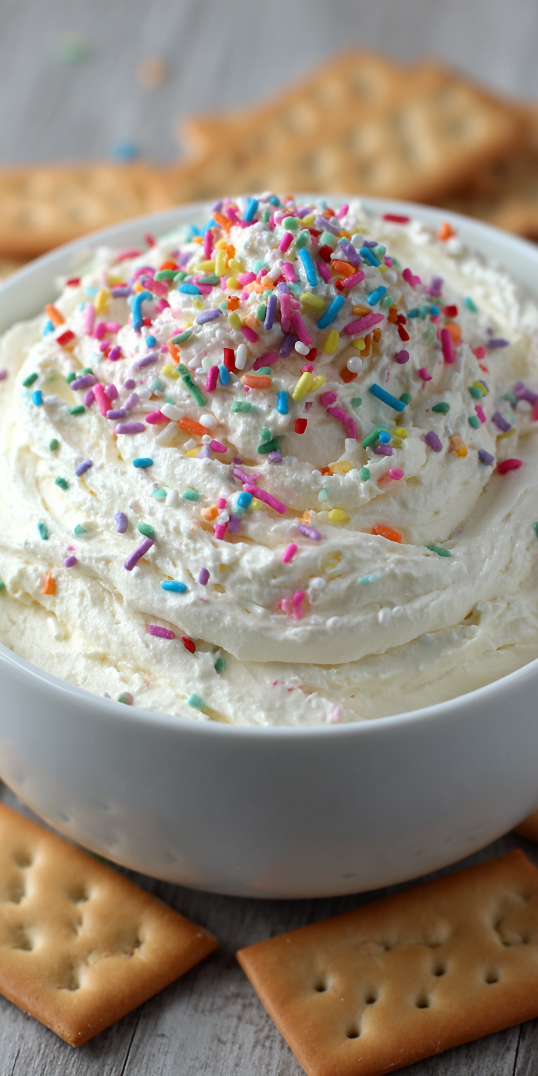 Funfetti Cake Batter Dip Dessert served warm with cozy spices