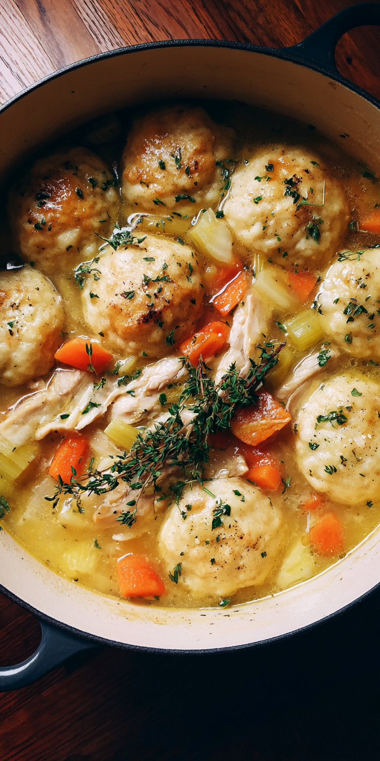 Grandmas Secret Chicken And Dumplings served warm with cozy spices