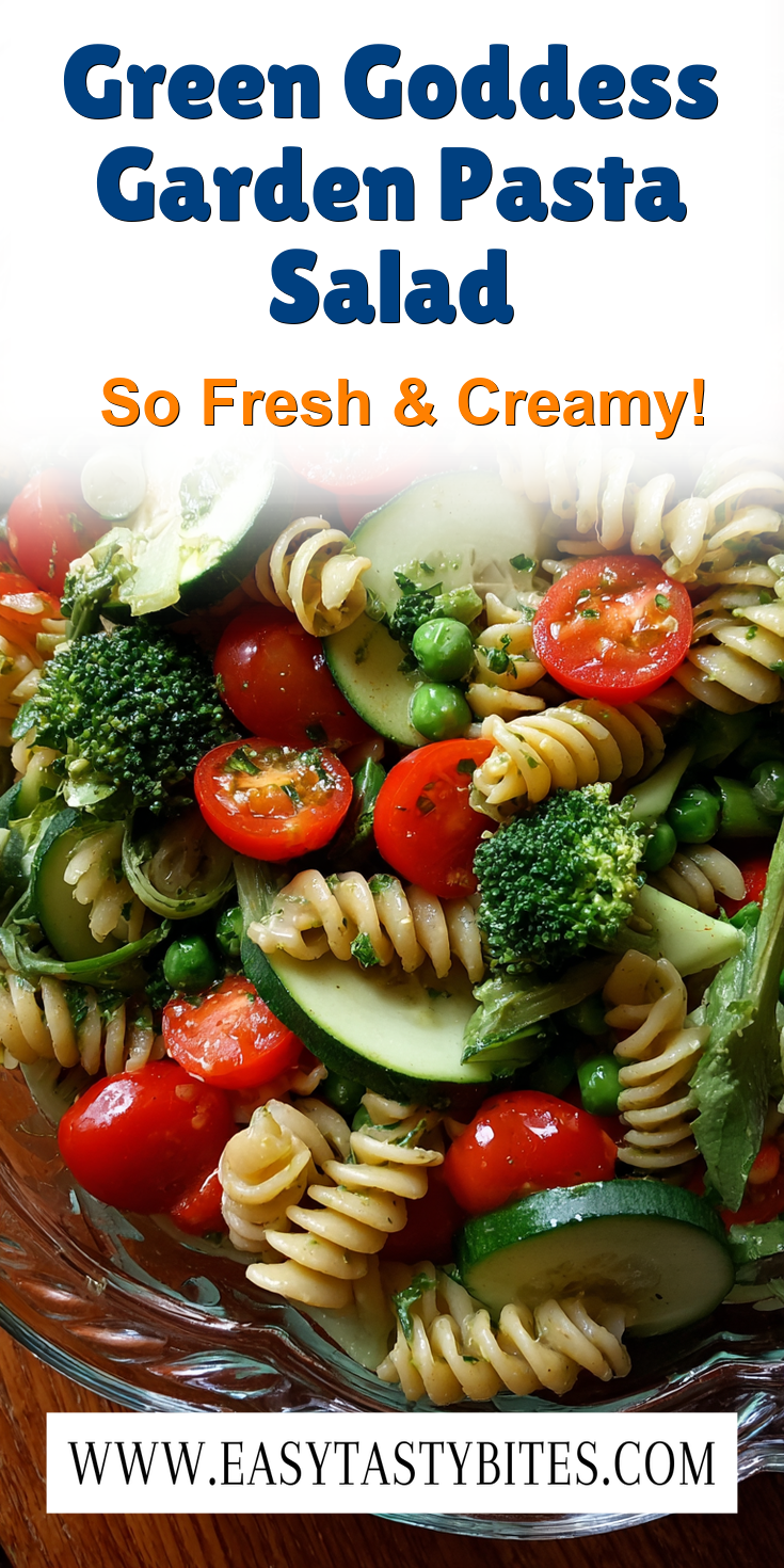 Green Goddess Garden Pasta Salad served warm with cozy spices