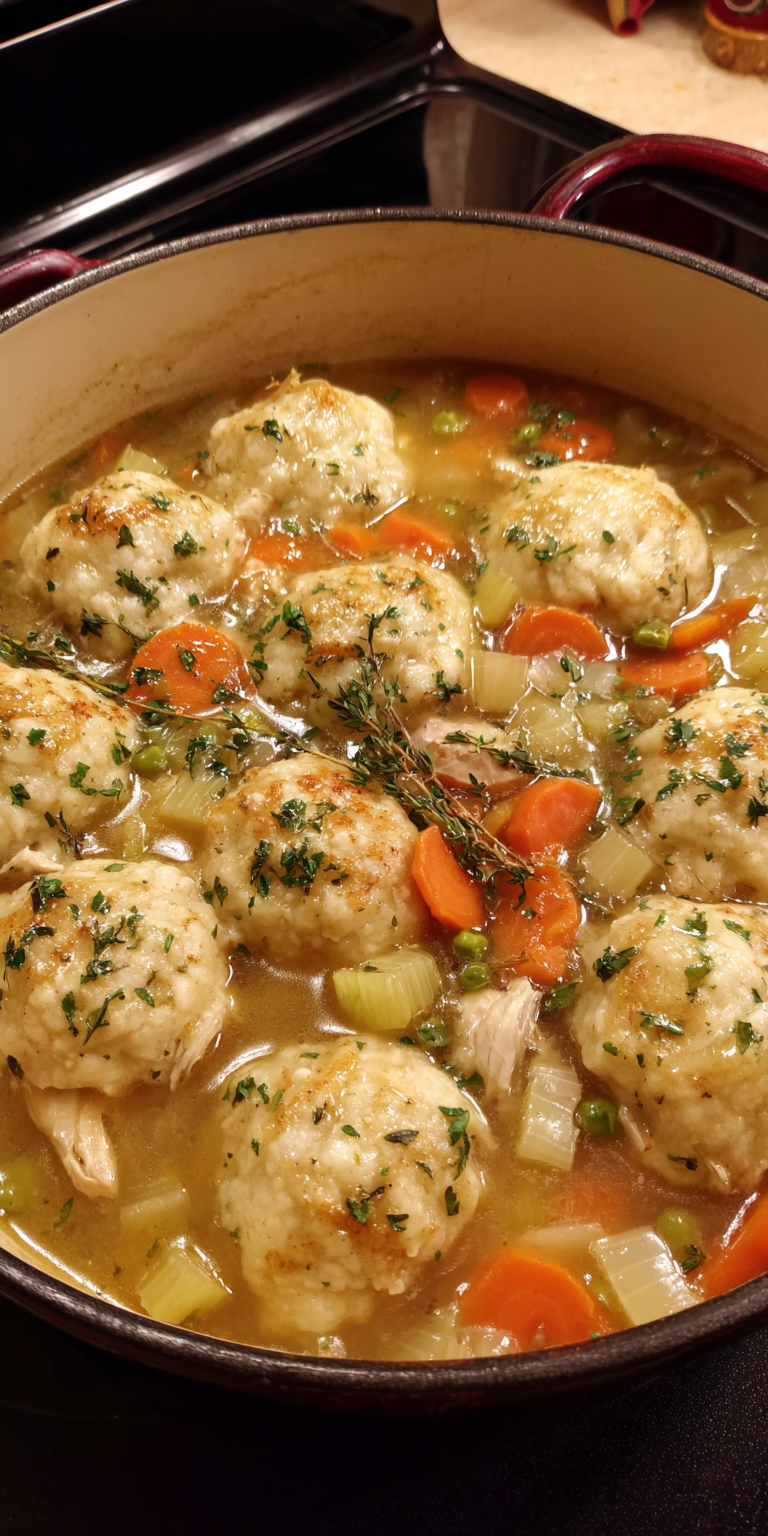 Leftover Rotisserie Chicken And Dumplings served warm with cozy spices