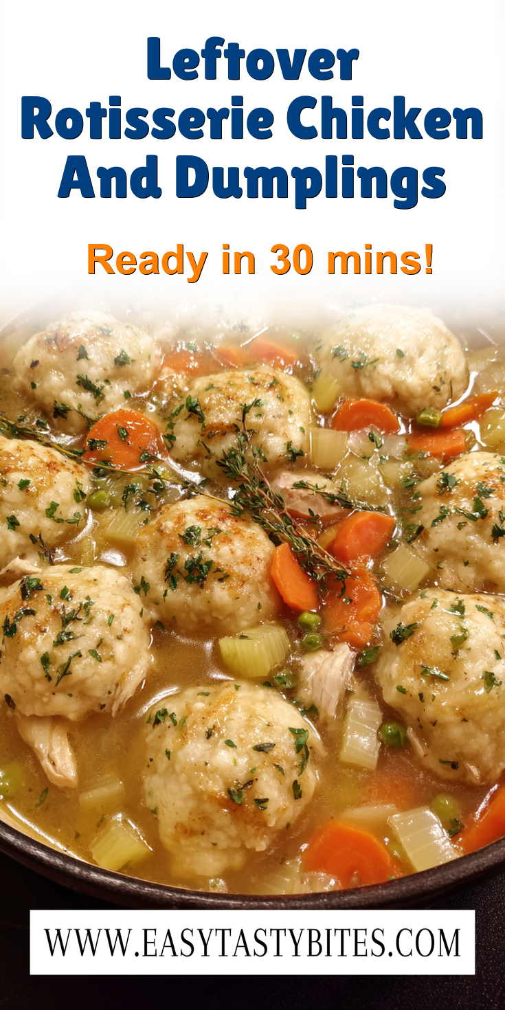 Leftover Rotisserie Chicken And Dumplings served warm with cozy spices